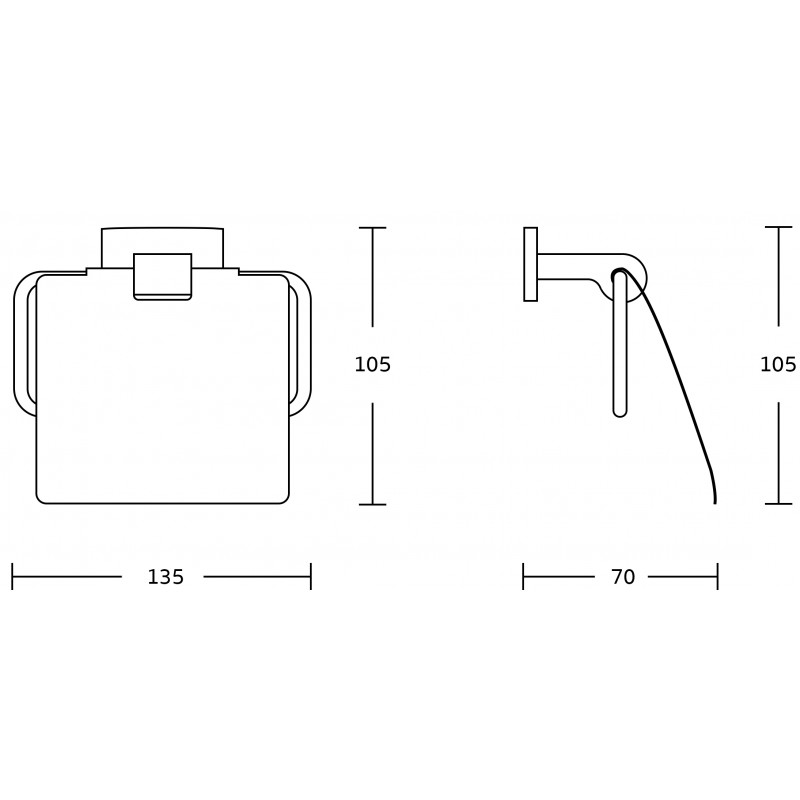 Mexen Zoja toilet paper holder, black - 7019133-70