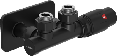 Mexen G00 Corner Thermostat Set with S Cover, Duplex, DN50, Black - W907-900-910-70
