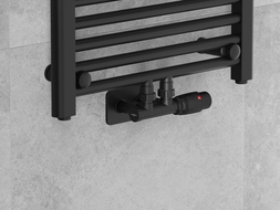 Mexen G00 Corner Thermostat Set with S Cover, Duplex, DN50, Black - W907-900-910-70