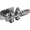 Mexen G00 angular/straight thermostatic set with S mask, Duplex, DN50, chrome - W908-900-910-01