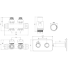 Mexen G00 angular/straight thermostatic set with S mask, Duplex, DN50, chrome - W908-900-910-01