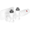 Mexen G00 thermostatic set angled/straight with escutcheon S, Duplex, DN50, white - W908-900-910-20