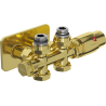 Mexen G00 angled/straight thermostat set with cover S, Duplex, DN50, gold - W908-900-910-50