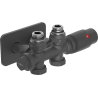 Mexen G00 angular/straight thermostatic set with S cover, Duplex, DN50, anthracite - W908-900-910-66