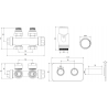 Mexen G00 thermostatic set angle/straight with S masking, Duplex, DN50, black - W908-900-910-70