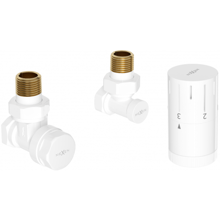 Mexen G05 angled thermostatic set, white - W901-958-20