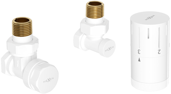 Mexen G05 angled thermostatic set, white - W901-958-20