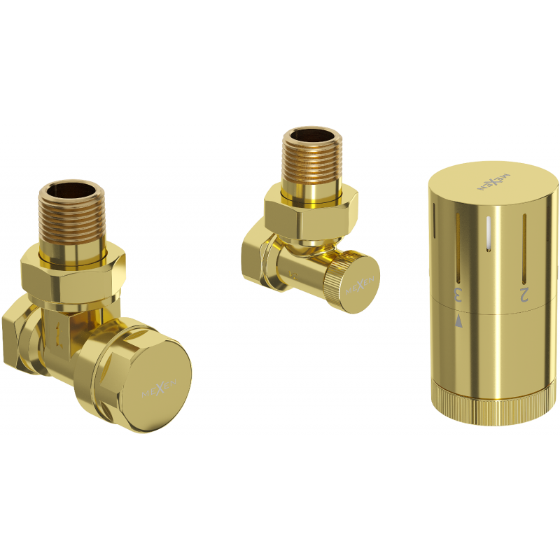 Mexen G05 angled thermostat set, gold - W901-958-50