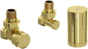 Mexen G05 angled thermostatic set, gold - W901-958-50