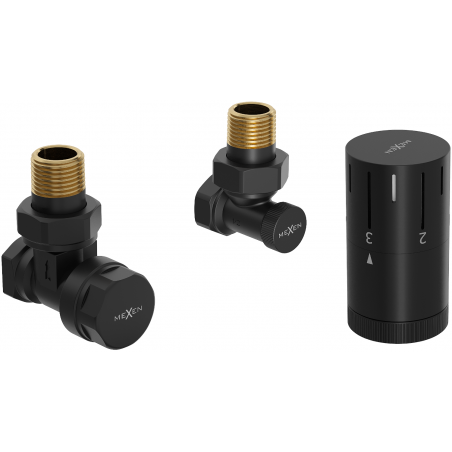 Mexen G05 angled thermostatic set, black - W901-958-70