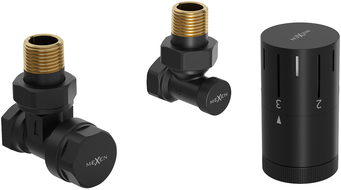 Mexen G05 angled thermostatic set, black - W901-958-70