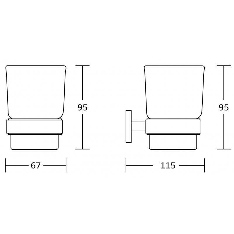 Mexen Zoja toothbrush holder, black - 7019138-70