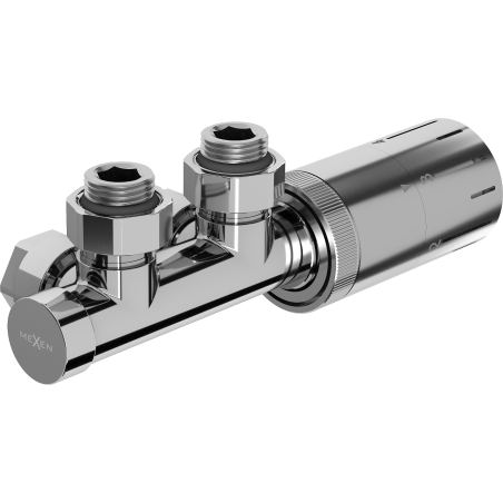 Mexen G05 thermostatic set angled, Duplex, DN50, chrome - W907-958-01