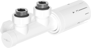 Mexen G05 angled thermostatic set, Duplex, DN50, white - W907-958-20