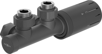 Mexen G05 angled thermostatic set, Duplex, DN50, anthracite - W907-958-66