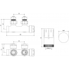 Mexen G05 angled thermostatic set, Duplex, DN50, black - W907-958-70