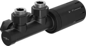 Mexen G05 angled thermostatic set, Duplex, DN50, black - W907-958-70