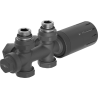 Mexen G05 angled/straight thermostatic set, Duplex, DN50, anthracite - W908-958-66