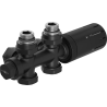 Mexen G05 thermostatic set angled/straight, Duplex, DN50, black - W908-958-70