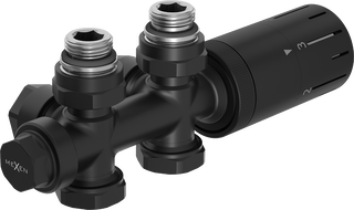 Mexen G05 angled/straight thermostatic set, Duplex, DN50, black - W908-958-70