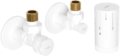 Mexen G05 angled thermostatic set with R cover, white - W901-958-904-20