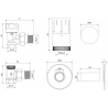 Mexen G05 angular thermostatic set with cover R, gold - W901-958-904-50