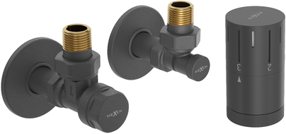 Mexen G05 angled thermostatic set with cover R, anthracite - W901-958-904-66