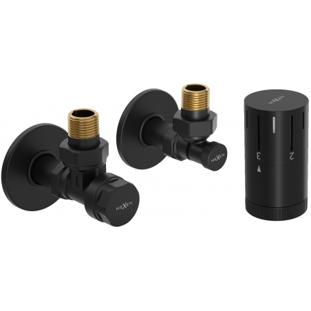Mexen G05 angled thermostatic set with R cover, black - W901-958-904-70