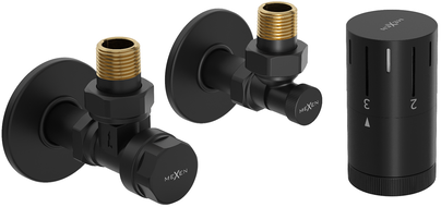 Mexen G05 angled thermostatic set with R cover, black - W901-958-904-70