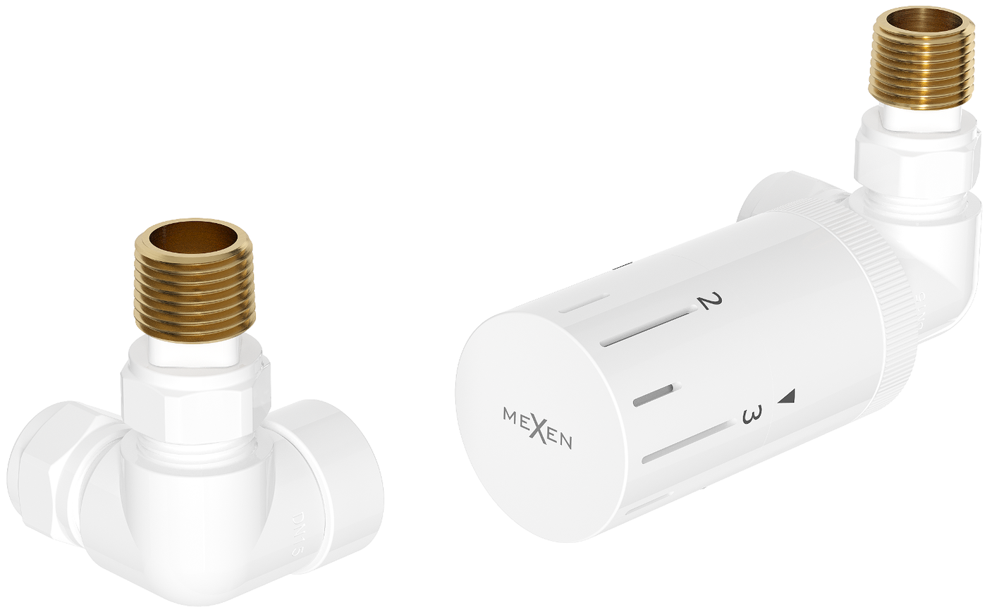 Mexen G05 axial thermostatic set, white - W903-958-20