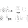 Mexen G05 axial thermostatic set with R cover, white - W903-958-904-20