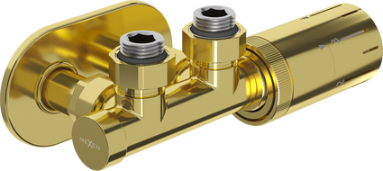 Mexen G05 Angle Thermostatic Set with Cover R, Duplex, DN50, Gold - W907-958-905-50