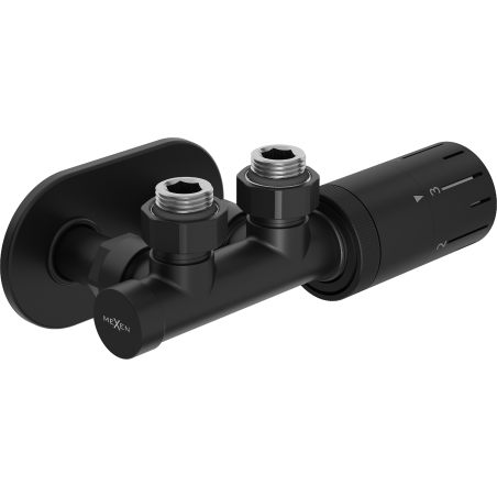 Mexen G05 thermostat set angled with cover R, Duplex, DN50, black - W907-958-905-70