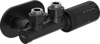 Mexen G05 thermostat set angled with cover R, Duplex, DN50, black - W907-958-905-70