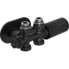 Mexen G05 thermostatic set angled/straight with rosette R, Duplex, DN50, black - W908-958-905-70