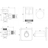Mexen G05 angled thermostatic set with cover S, chrome - W901-958-909-01