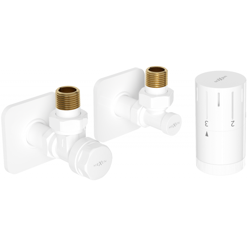 Mexen G05 angled thermostatic set with S cover, white - W901-958-909-20
