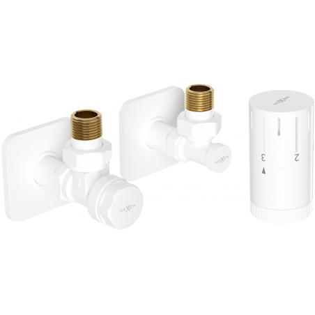 Mexen G05 angled thermostatic set with S cover, white - W901-958-909-20