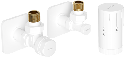 Mexen G05 angled thermostatic set with S cover, white - W901-958-909-20