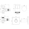 Mexen G05 angle thermostatic set with escutcheon S, gold - W901-958-909-50
