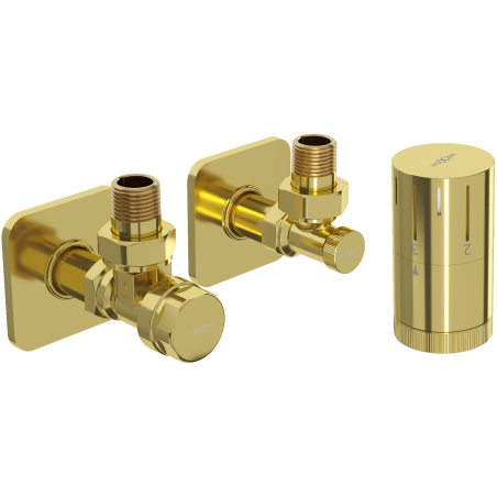 Mexen G05 angle thermostatic set with escutcheon S, gold - W901-958-909-50