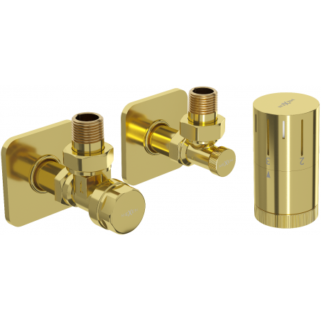 Mexen G05 angled thermostatic set with S cover, gold - W901-958-909-50