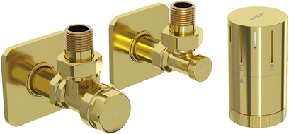 Mexen G05 angle thermostatic set with escutcheon S, gold - W901-958-909-50