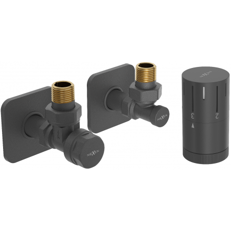 Mexen G05 angular thermostatic set with cover S, anthracite - W901-958-909-66