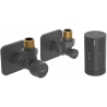 Mexen G05 angular thermostatic set with cover S, anthracite - W901-958-909-66