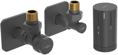 Mexen G05 angular thermostatic set with cover S, anthracite - W901-958-909-66