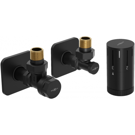 Mexen G05 angled thermostatic set with cover S, black - W901-958-909-70