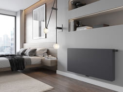 Mexen Flat CCF22 panel radiator 600 x 400 mm, centre bottom connection, 633 W, anthracite - W6C22F-060-040-66