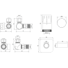 Mexen G05 axial thermostatic set with S masking, gold - W903-958-909-50