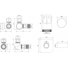Mexen G05 axial thermostatic set with cover S, anthracite - W903-958-909-66